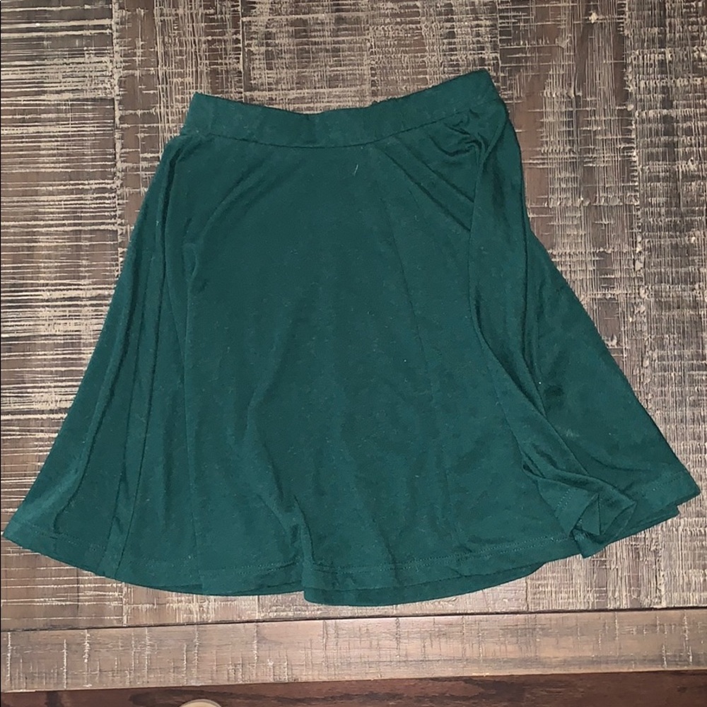 Topshop forest green skater skirt